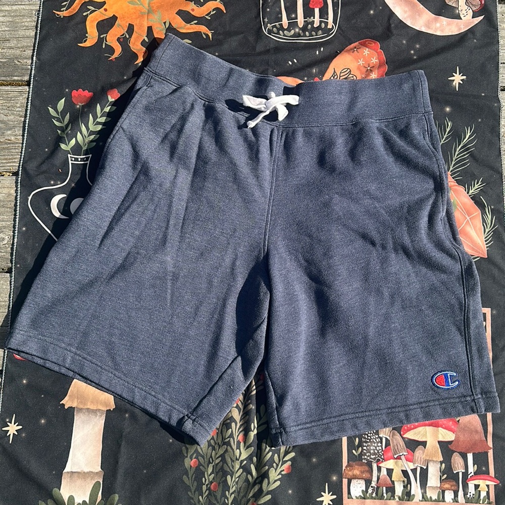 Champion Draw Lace Sweat-shorts embroidered logo patch on leg grey size Large